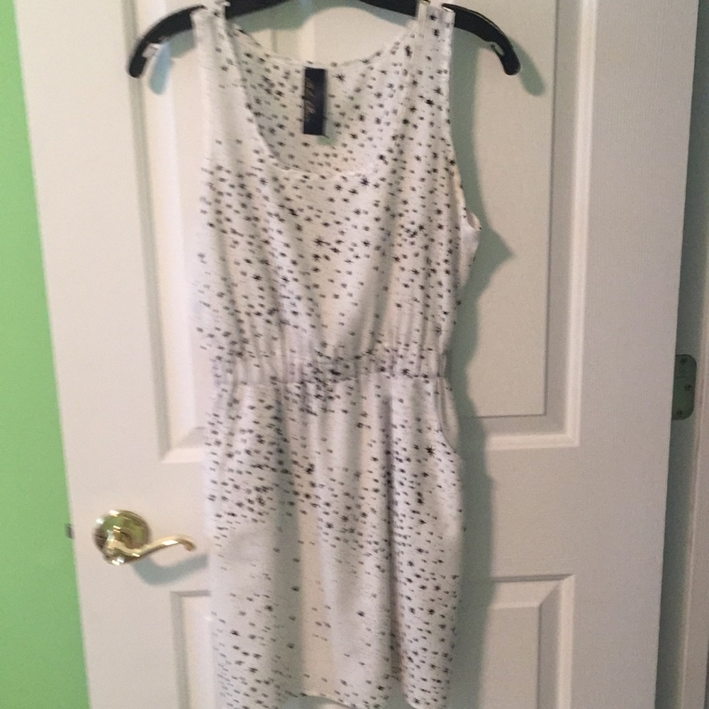 Black and cream dress with stars print